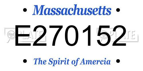 E270152 Massachusetts License Plate