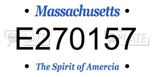 E270157 Massachusetts License Plate