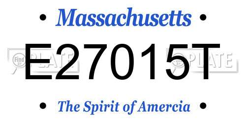 E27015T Massachusetts License Plate