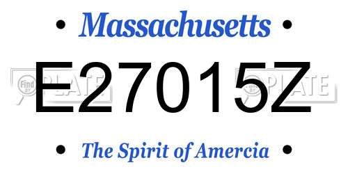 E27015Z Massachusetts License Plate