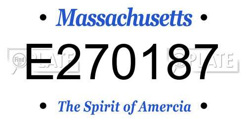 E270187 Massachusetts License Plate