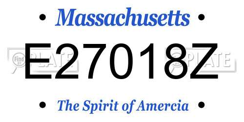 E27018Z Massachusetts License Plate