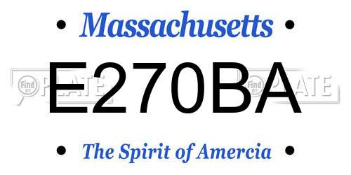 E270BA Massachusetts License Plate