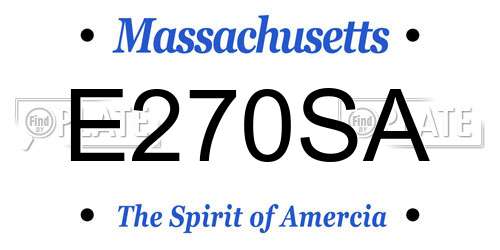 E270SA Massachusetts License Plate