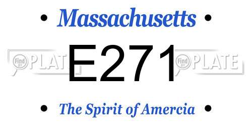 E271 Massachusetts License Plate