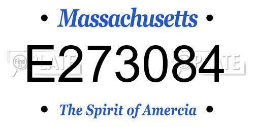 E273084 Massachusetts License Plate
