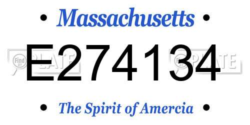 E274134 Massachusetts License Plate
