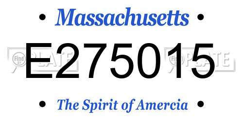 E275015 Massachusetts License Plate