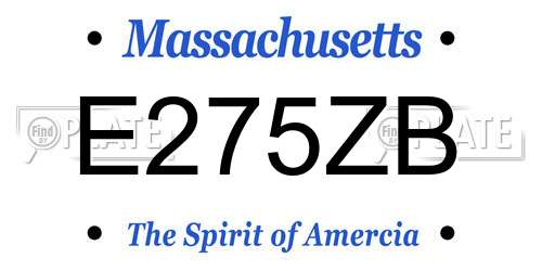 E275ZB Massachusetts License Plate