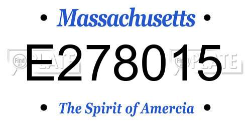 E278015 Massachusetts License Plate
