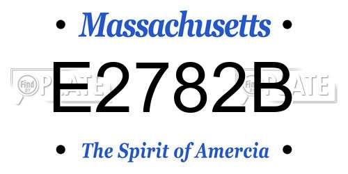 E2782B Massachusetts License Plate