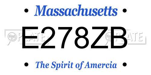 E278ZB Massachusetts License Plate