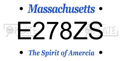 E278ZS Massachusetts License Plate