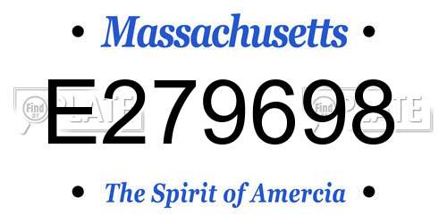 E279698 Massachusetts License Plate