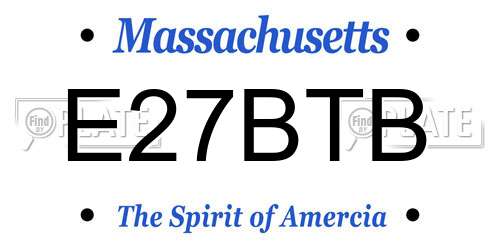 E27BTB Massachusetts License Plate