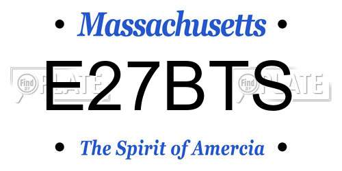 E27BTS Massachusetts License Plate