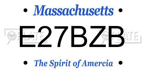 E27BZB Massachusetts License Plate