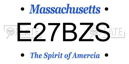 E27BZS Massachusetts License Plate