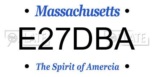 E27DBA Massachusetts License Plate