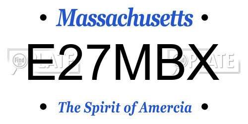 E27MBX Massachusetts License Plate