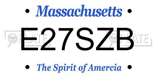 E27SZB Massachusetts License Plate