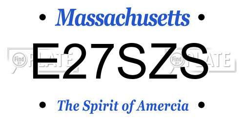 E27SZS Massachusetts License Plate