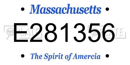 E281356 Massachusetts License Plate