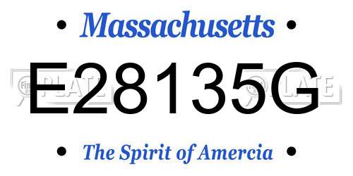 E28135G Massachusetts License Plate