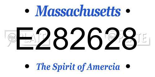 E282628 Massachusetts License Plate