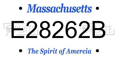 E28262B Massachusetts License Plate