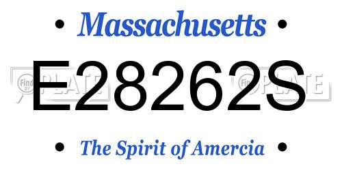 E28262S Massachusetts License Plate