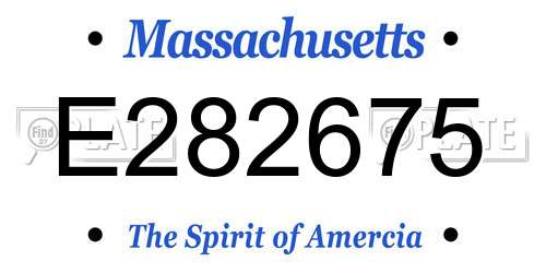 E282675 Massachusetts License Plate