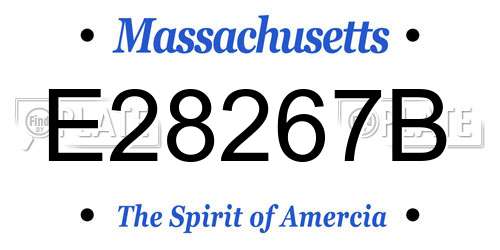 E28267B Massachusetts License Plate