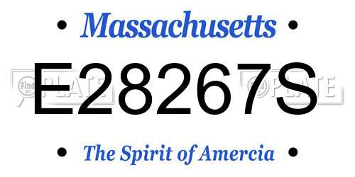 E28267S Massachusetts License Plate