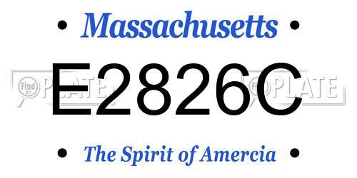 E2826C Massachusetts License Plate