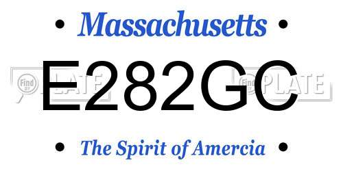 E282GC Massachusetts License Plate
