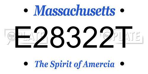 E28322T Massachusetts License Plate