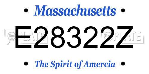 E28322Z Massachusetts License Plate
