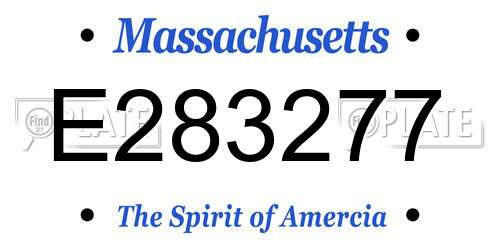 E283277 Massachusetts License Plate