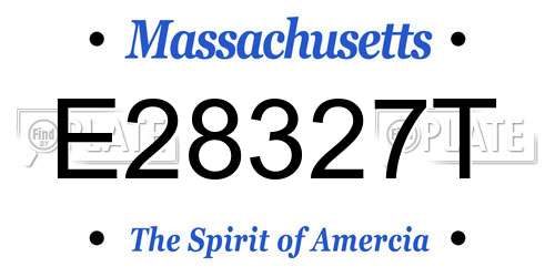 E28327T Massachusetts License Plate