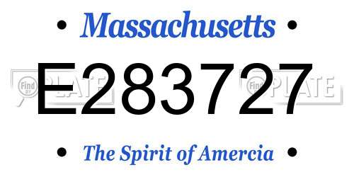 E283727 Massachusetts License Plate