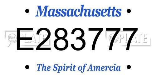 E283777 Massachusetts License Plate