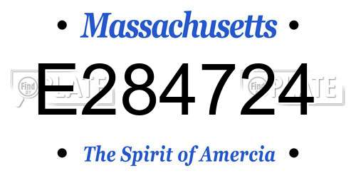 E284724 Massachusetts License Plate