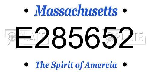 E285652 Massachusetts License Plate