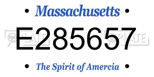 E285657 Massachusetts License Plate