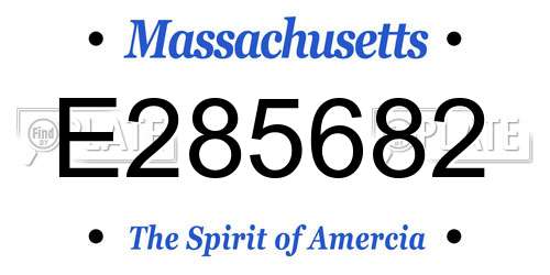 E285682 Massachusetts License Plate