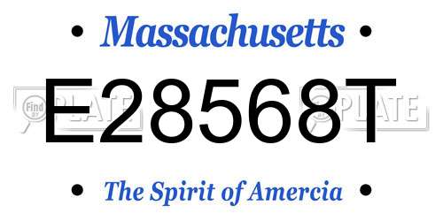 E28568T Massachusetts License Plate