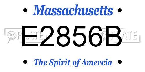 E2856B Massachusetts License Plate