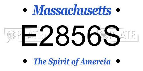 E2856S Massachusetts License Plate