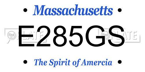 E285GS Massachusetts License Plate